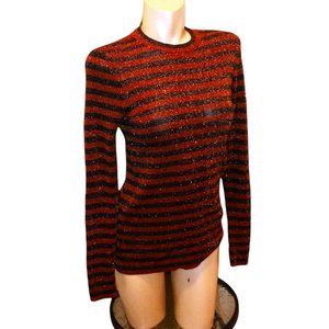 WHO WHAT WHERE LONG SLEEVE GLITTER TOP SMALL